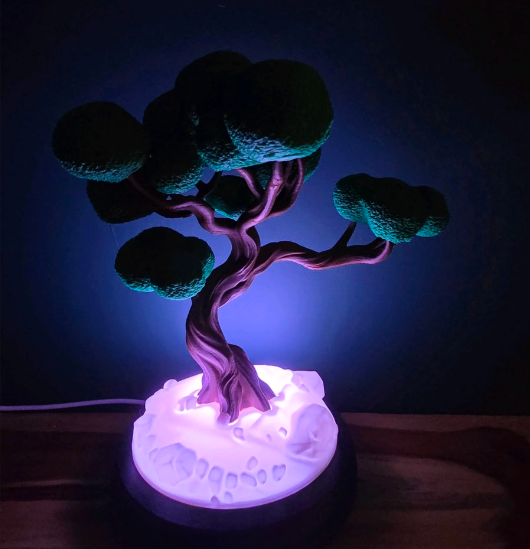3D Printed Bonsai Tree LED Table Lamp view 7