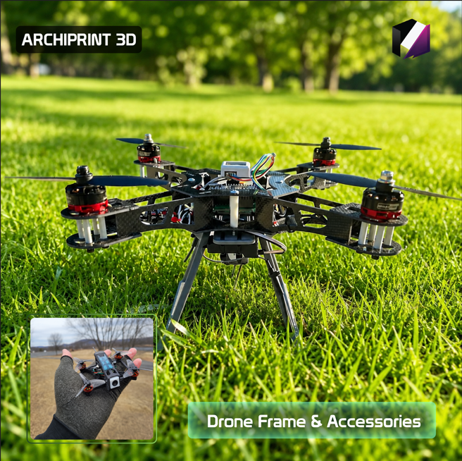 Custom 3D Printed Drone Frame & Accessories
