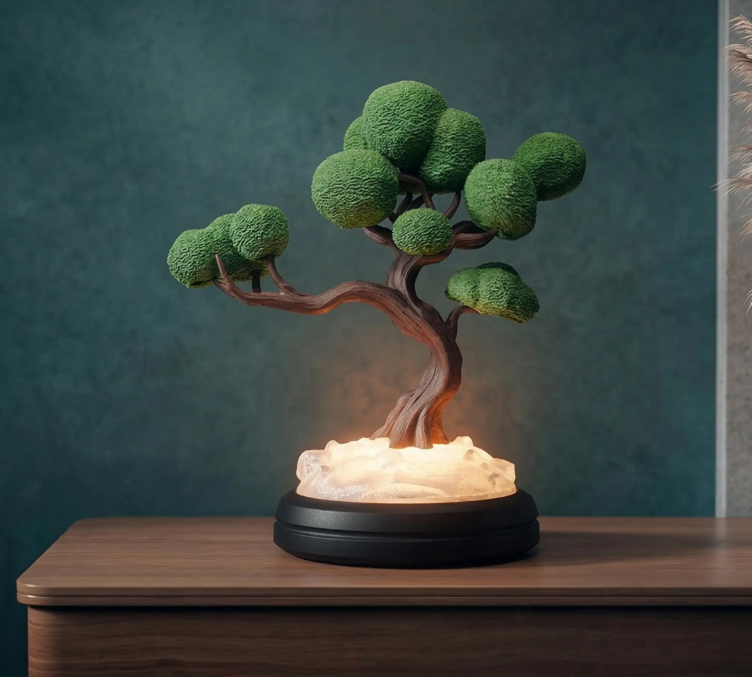 3D Printed Bonsai Tree LED Table Lamp view 3