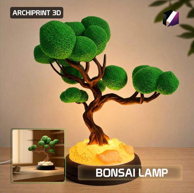 3D Printed Bonsai Tree LED Table Lamp