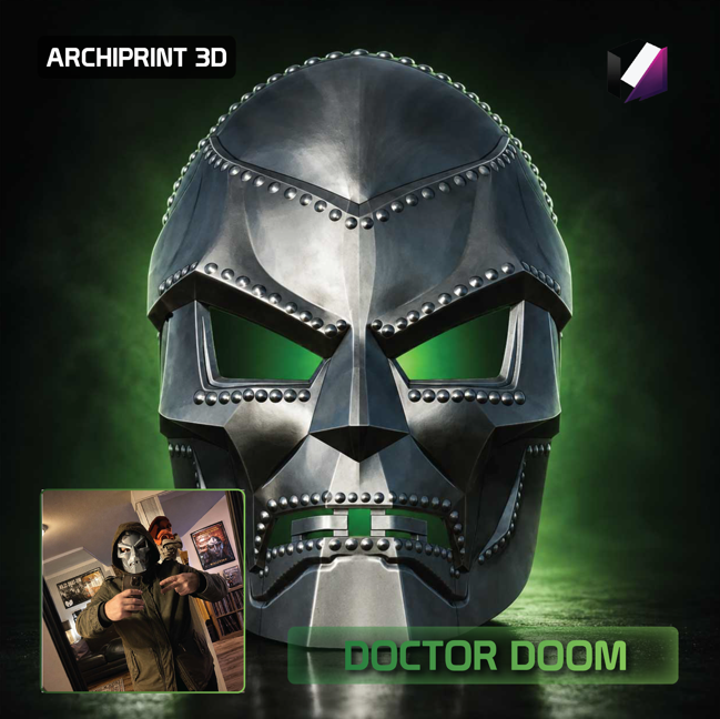 Doctor Doom Inspired 3D Printed Cosplay Helmet